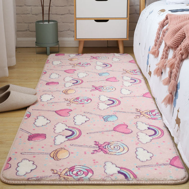 Contemporary Flamingos Print Carpet Polyester Area Rug Non-Slip Backing Indoor Carpet for Bedroom