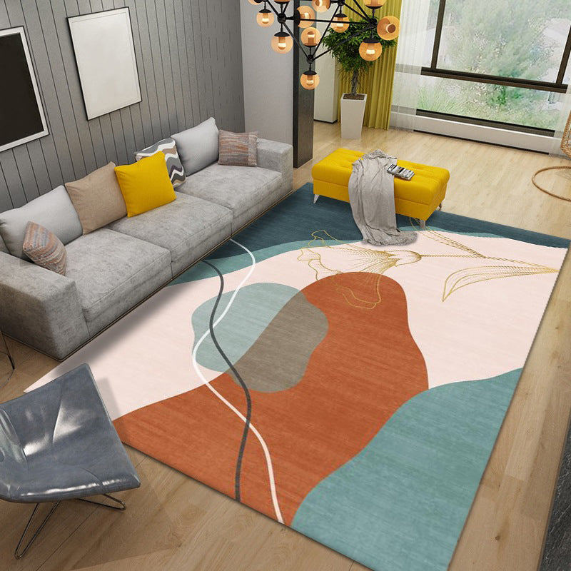 Fancy Nordic Area Rug Washable Indoor Rug Polyester Non-Slip Area Carpet for Living Room