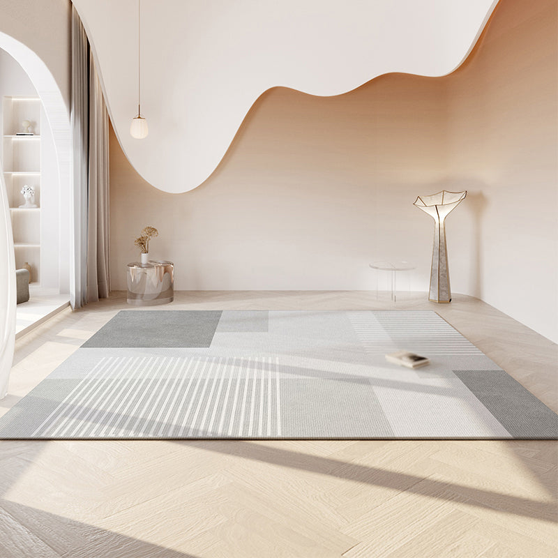 Khaki Tone Area Carpet Modern Indoor Rug Polyester Washable Carpet with Non-Slip Backing