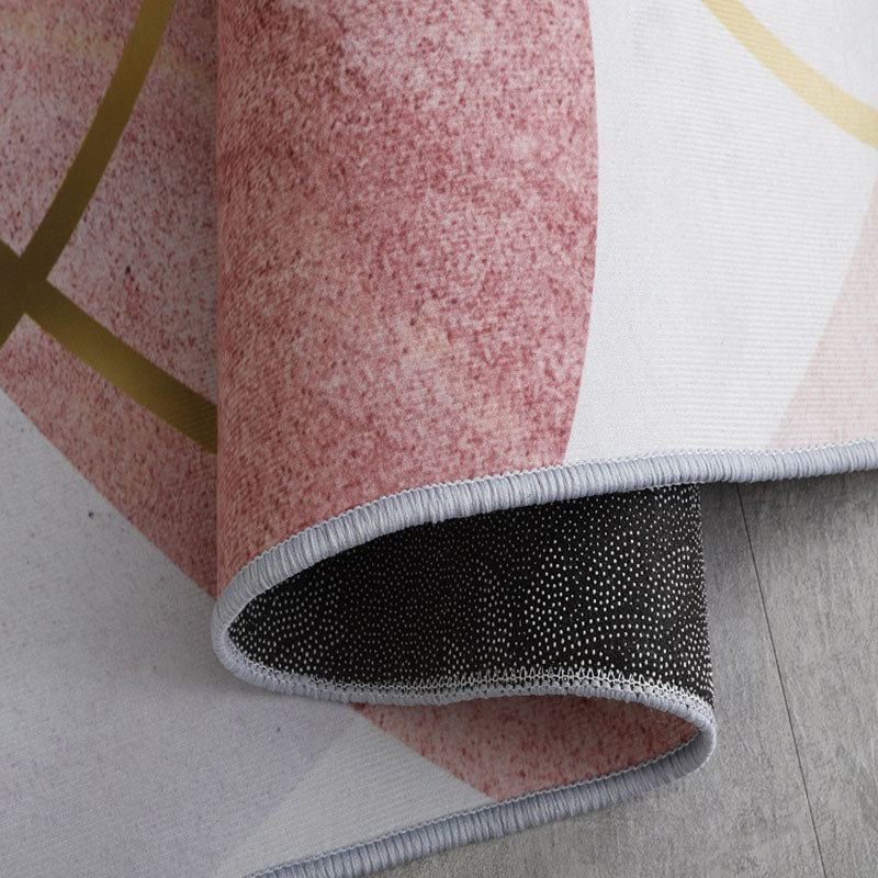 Pink Modern Carpet Polyester Moon Carpet Non-Slip Backing Carpet for Living Room