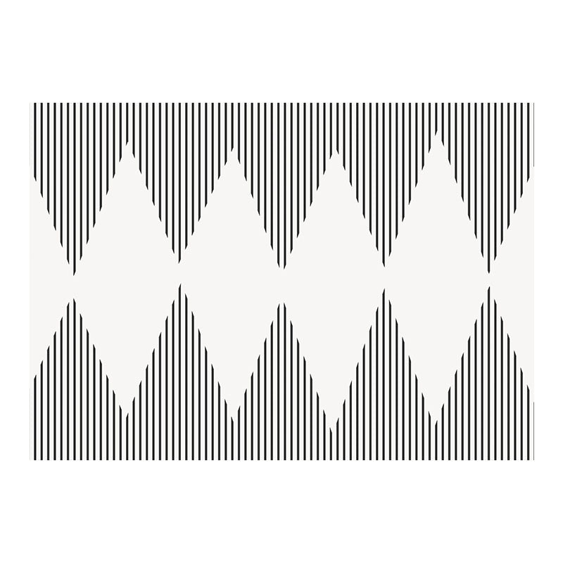 Black Modern Area Carpet Abstract Pattern Polyester Area Rug Non-Slip Backing Rug for Home Decor