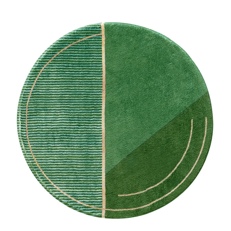 Stylish Modern Area Carpet Color-Blocked Polyester Area Rug Anti-Slip Washable Rug for Living Room