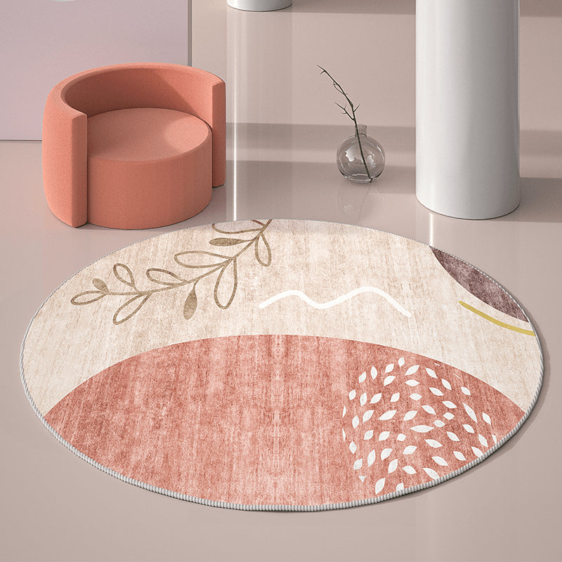 Fancy Color Blocked Area Rug Modern Polyester Area Carpet Anti-Slip Easy Care Rug for Home Decor