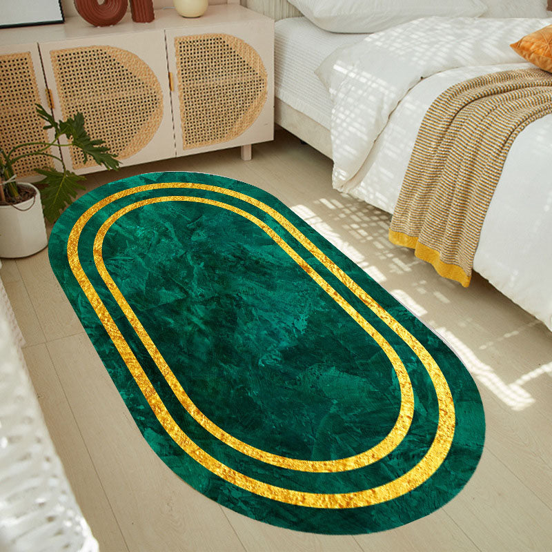 Atrovirens Modern Carpet Polyester Striped Carpet Non-Slip Backing Carpet for Living Room