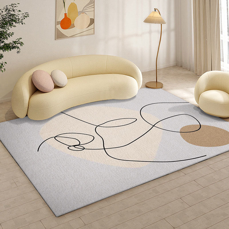 Tapis nordique noir en Polyester, bloc de couleur, lavable, pour la décoration de la maison