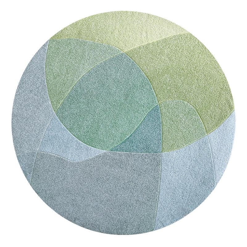 Modern Color Block Area Rug Polyester Pink Area Carpet Easy Care Washable Rug for Home Decor