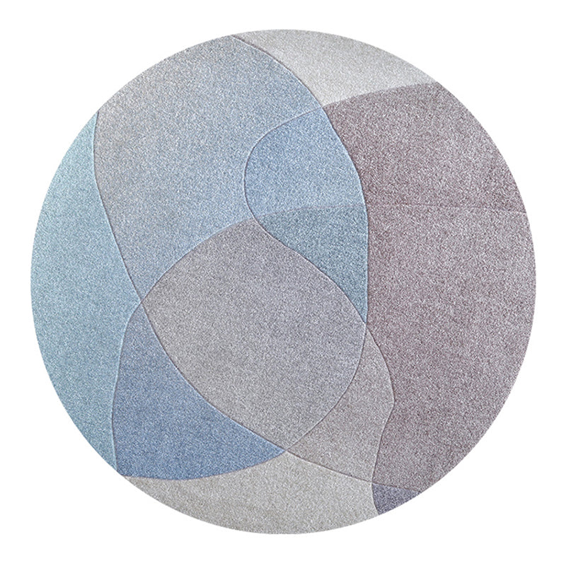 Modern Color Block Area Rug Polyester Pink Area Carpet Easy Care Washable Rug for Home Decor