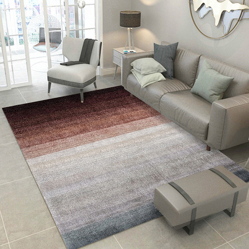 Brown Simple Rug Polyester Gradient Ramp Rug Washable Rug for Living Room
