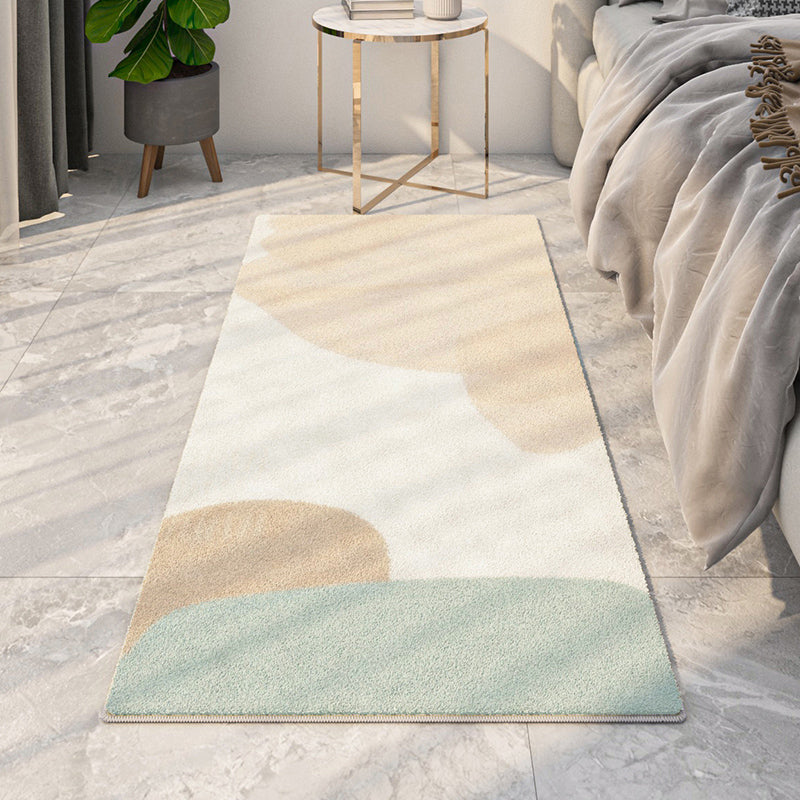 Orange Nordic Rug Polyester Line Rug Washable Indoor Rug for Home Decoration