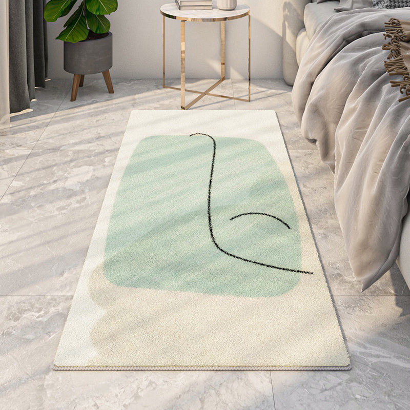 Orange Nordic Rug Polyester Line Rug Washable Indoor Rug for Home Decoration