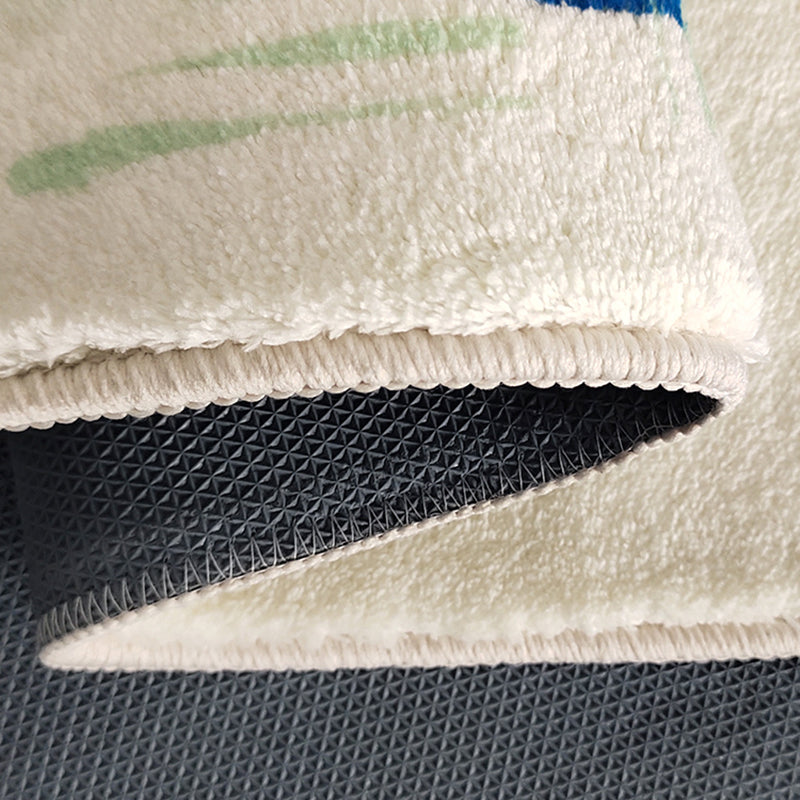 Black Modern Carpet Polyester Circle Carpet Non-Slip Backing Carpet for Living Room