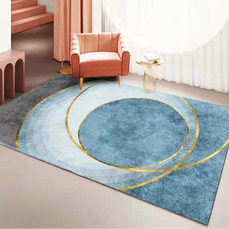 Stylish Modern Indoor Rug Contrast Panel Area Rug Polyster Carpet with Non-Slip Backing
