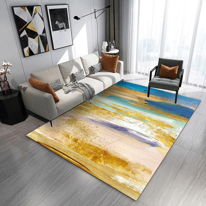Contemporary Area Carpet Abstract Pattern Rug Polyester Non-Slip Carpet for Home Decor