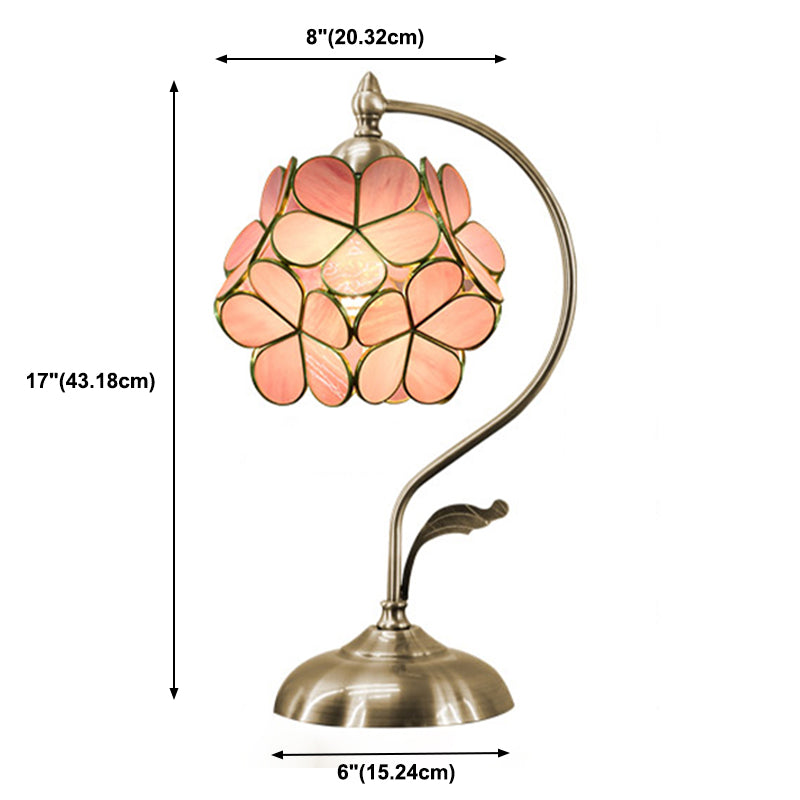 Lampe de table de nuit à fleur de fleur en cluster Tiffany Style Glass Nightstand lampe pour chambre à coucher