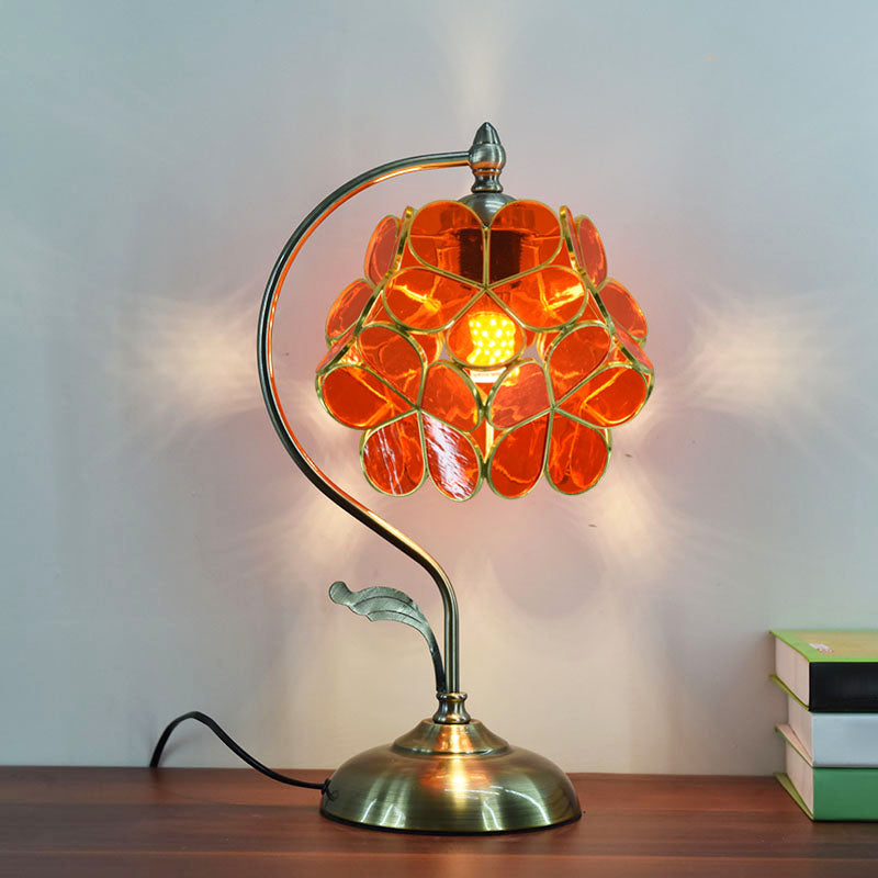 Lampe de table de nuit à fleur de fleur en cluster Tiffany Style Glass Nightstand lampe pour chambre à coucher