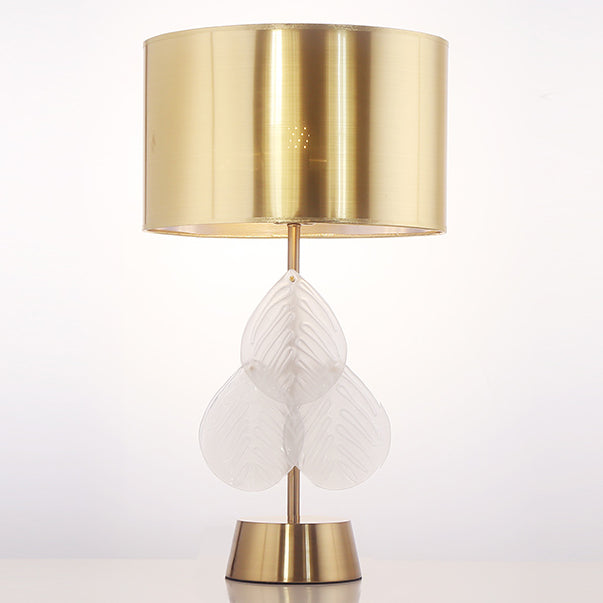 Lámpara de mesa nocturna de dormitorio de batería Luz de mesa de estilo de metal en oro