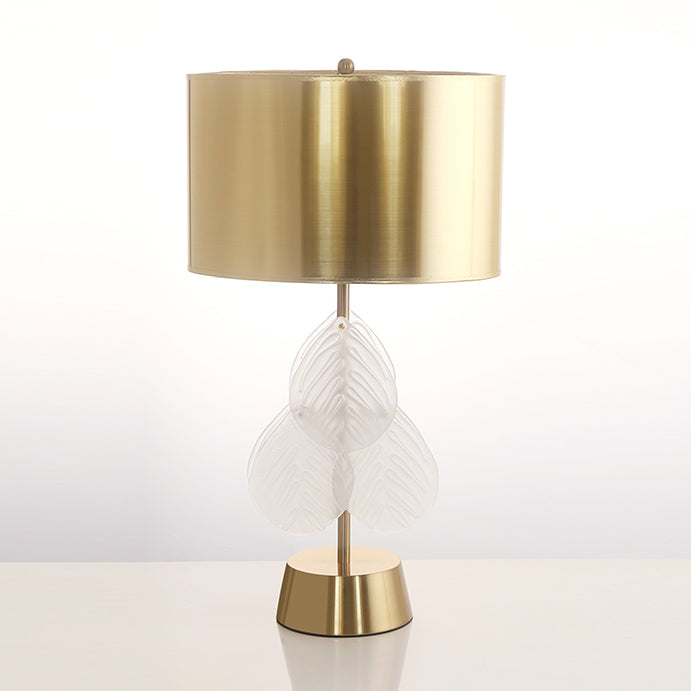 Lámpara de mesa nocturna de dormitorio de batería Luz de mesa de estilo de metal en oro
