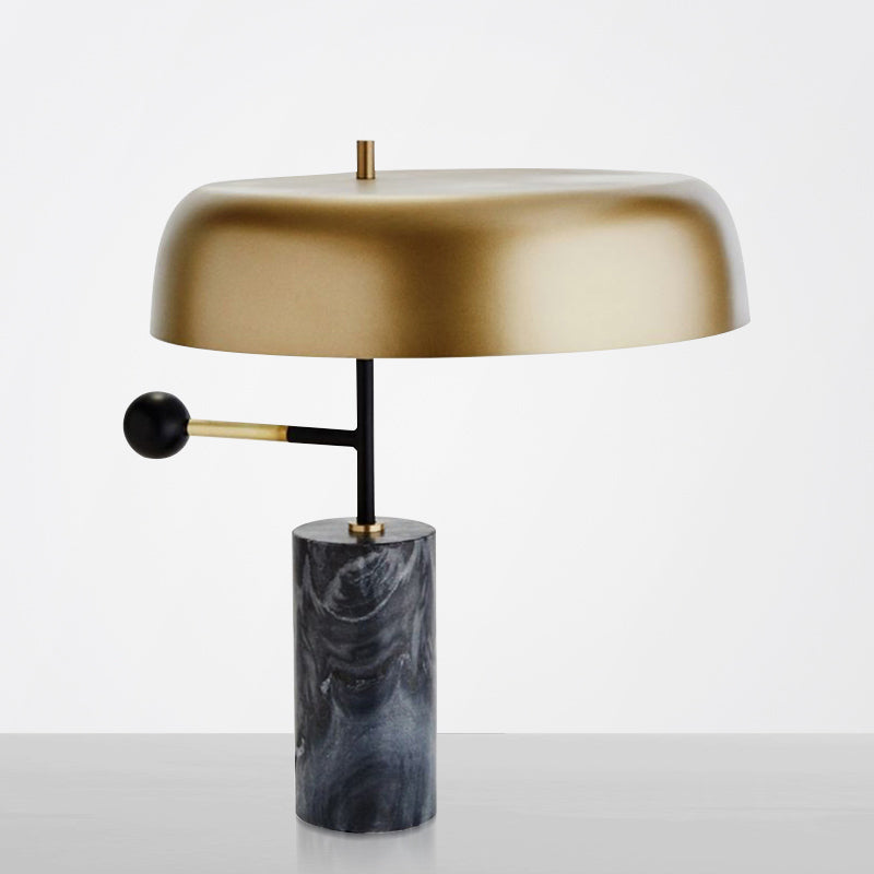 Circle Metal Table Light Minimalist Gold Nights and Lamp with Marble Base