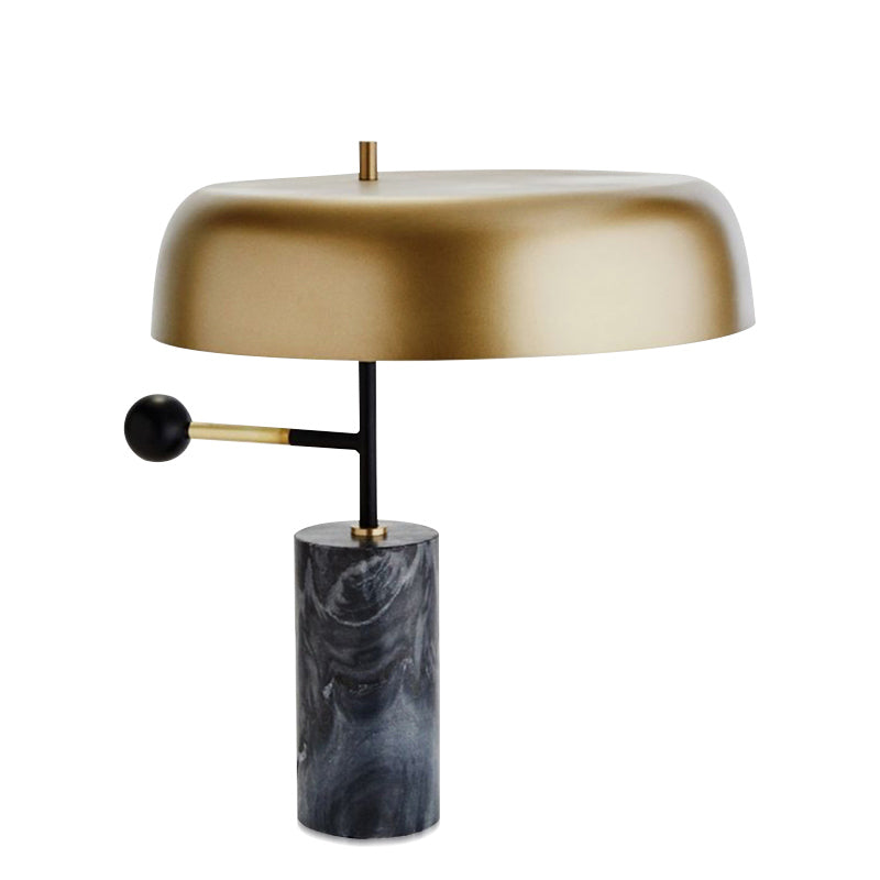 Circle Metal Table Light Minimalist Gold Nights and Lamp with Marble Base