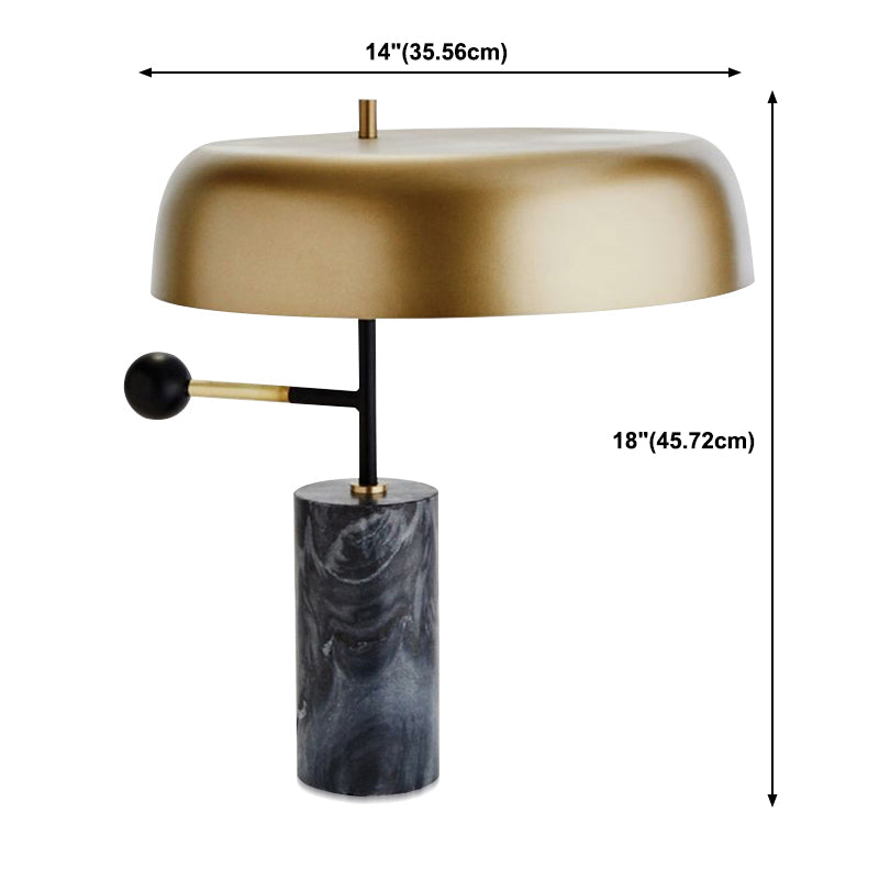 Circle Metal Table Light Minimalist Gold Nights and Lamp with Marble Base