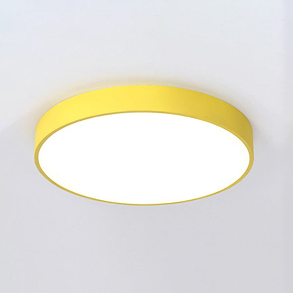 Circular Shape LED Ceiling Fixture Macaron Simple Living Room Acrylic Flush Light Fixture