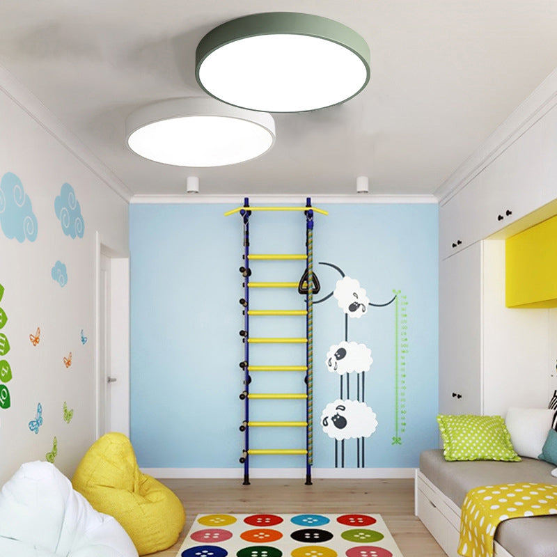 Circular Shape LED Ceiling Fixture Macaron Simple Living Room Acrylic Flush Light Fixture