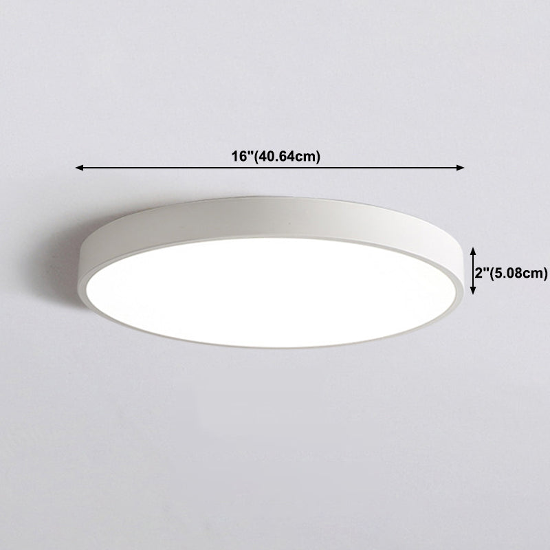Circular Shape LED Ceiling Fixture Macaron Simple Living Room Acrylic Flush Light Fixture