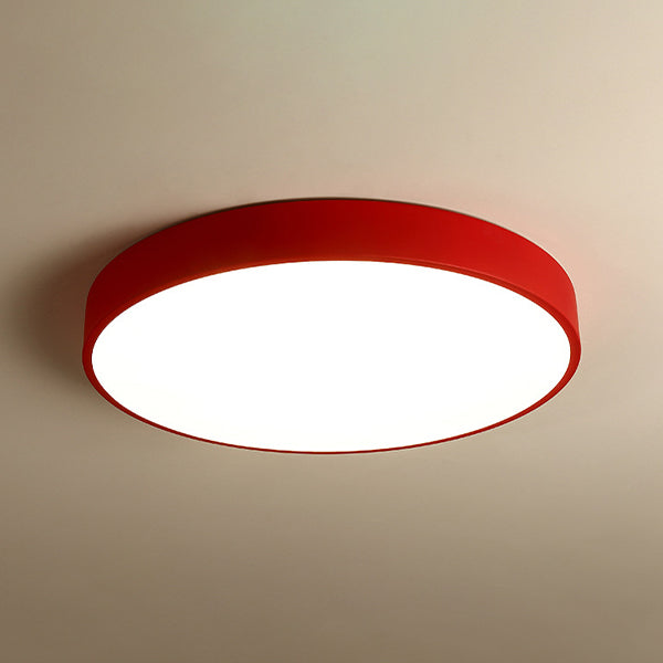 Circular Shape LED Ceiling Fixture Macaron Simple Living Room Acrylic Flush Light Fixture