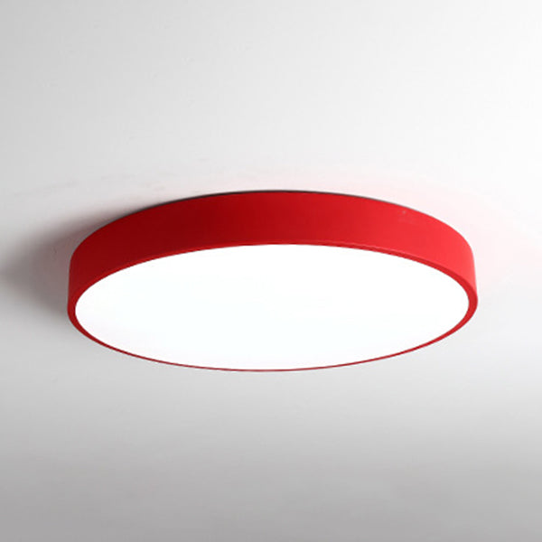 Circular Shape LED Ceiling Fixture Macaron Simple Living Room Acrylic Flush Light Fixture