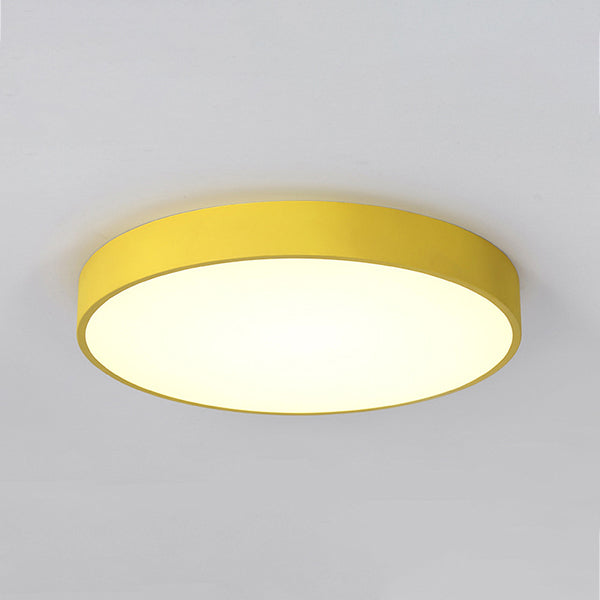 Circular Shape LED Ceiling Fixture Macaron Simple Living Room Acrylic Flush Light Fixture