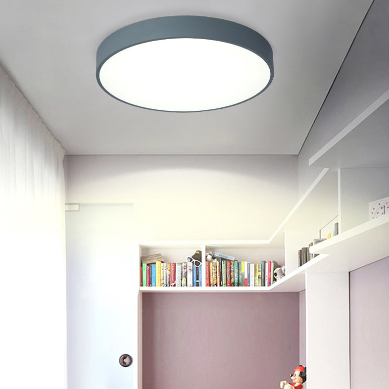 Circular Shape LED Ceiling Fixture Macaron Simple Living Room Acrylic Flush Light Fixture