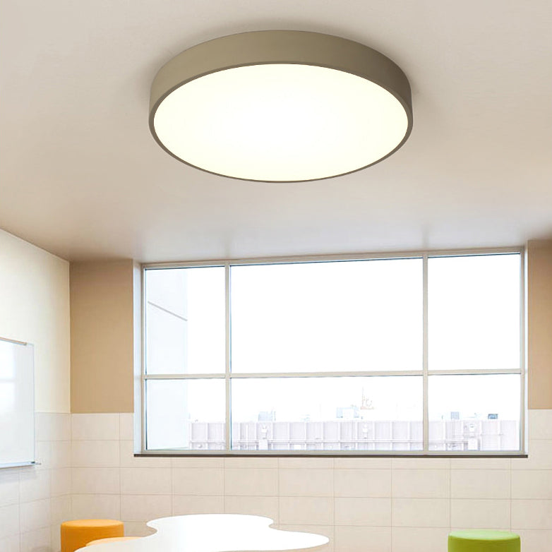 Circular Shape LED Ceiling Fixture Macaron Simple Living Room Acrylic Flush Light Fixture