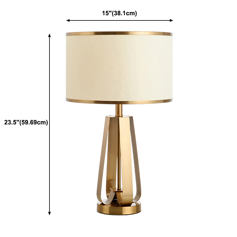 Trommelförmige Nächte und Lampenminimalist Style Metall Gold Tischlicht für Schlafzimmer