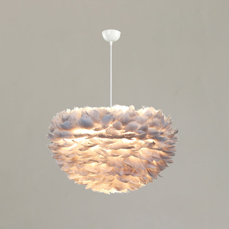 Lampada a sospensione piuma in stile moderno nordico a forma di piuma piuma lampada lampadario appeso per camera da letto