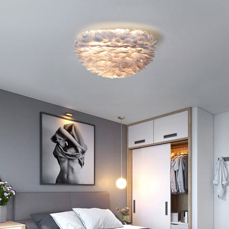 Lampada a sospensione piuma in stile moderno nordico a forma di piuma piuma lampada lampadario appeso per camera da letto