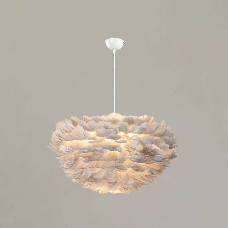 Lampada a sospensione piuma in stile moderno nordico a forma di piuma piuma lampada lampadario appeso per camera da letto