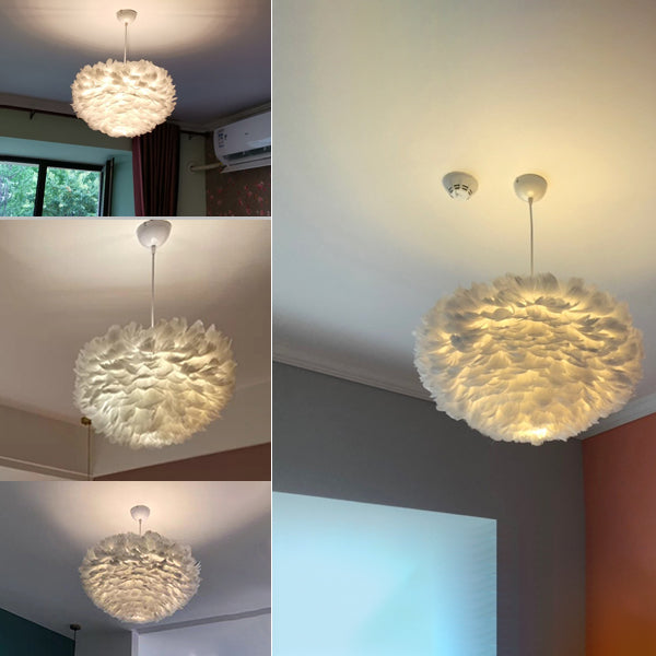 Lampada a sospensione piuma in stile moderno nordico a forma di piuma piuma lampada lampadario appeso per camera da letto