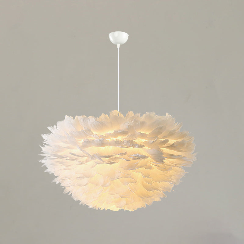 Lampada a sospensione piuma in stile moderno nordico a forma di piuma piuma lampada lampadario appeso per camera da letto