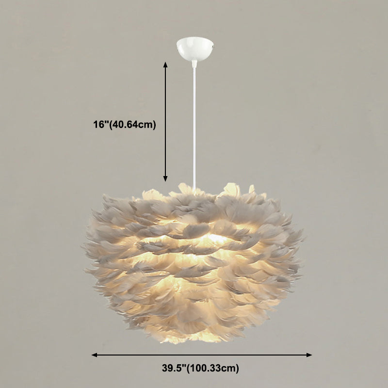 Lampada a sospensione piuma in stile moderno nordico a forma di piuma piuma lampada lampadario appeso per camera da letto