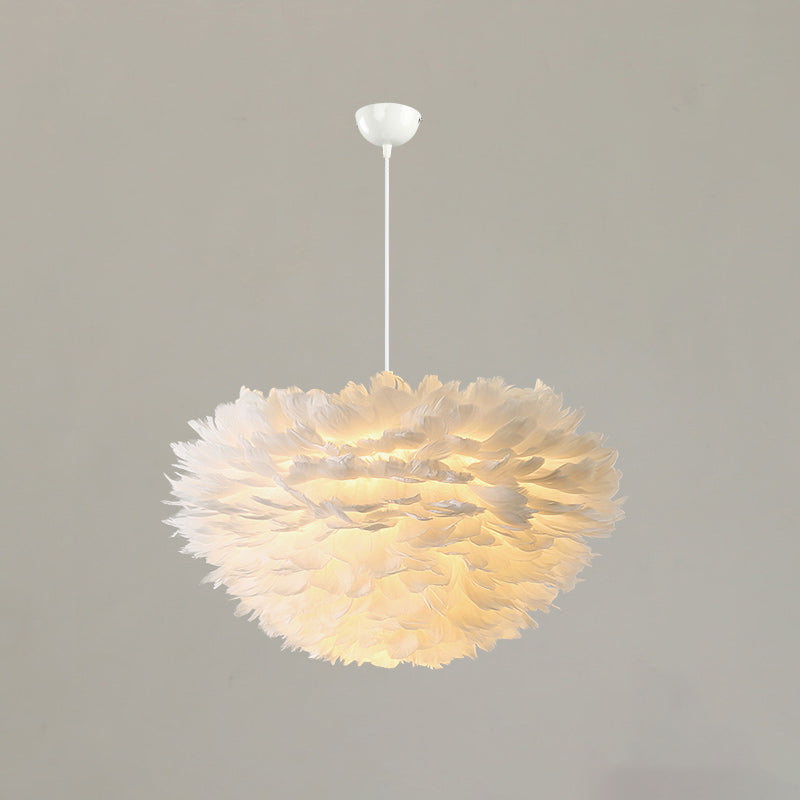 Lampada a sospensione piuma in stile moderno nordico a forma di piuma piuma lampada lampadario appeso per camera da letto
