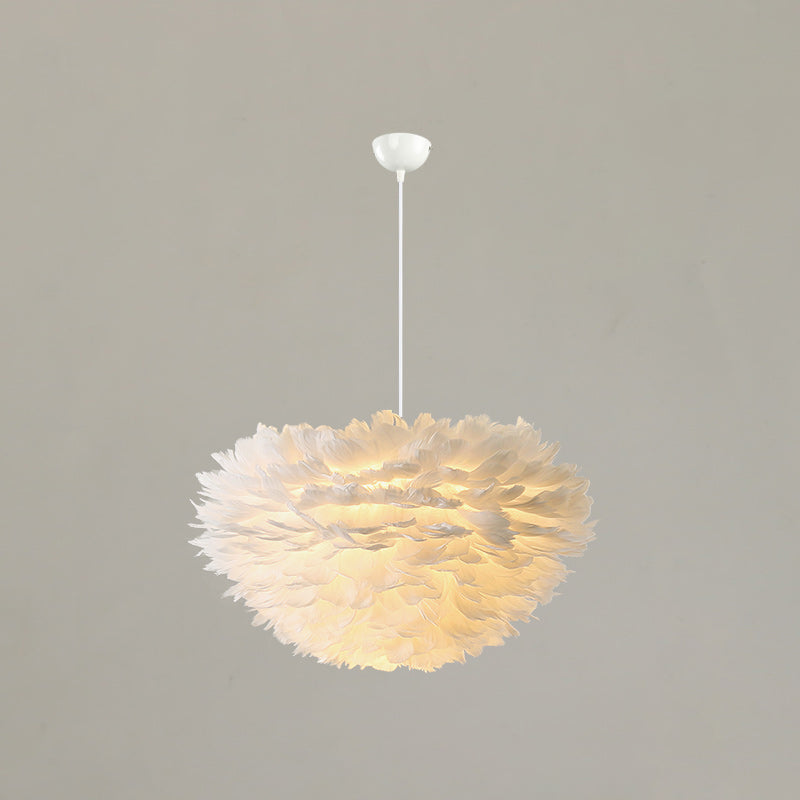 Lampada a sospensione piuma in stile moderno nordico a forma di piuma piuma lampada lampadario appeso per camera da letto