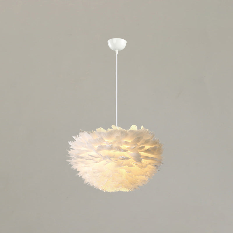 Lampada a sospensione piuma in stile moderno nordico a forma di piuma piuma lampada lampadario appeso per camera da letto