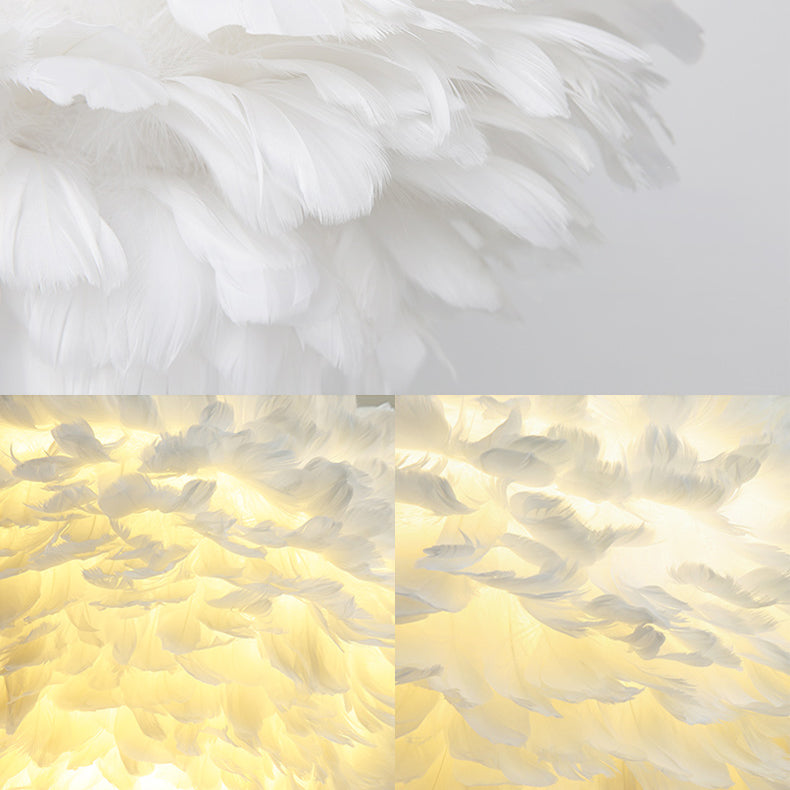 Lampada a sospensione piuma in stile moderno nordico a forma di piuma piuma lampada lampadario appeso per camera da letto