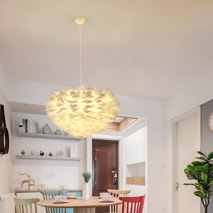 Lampada a sospensione piuma in stile moderno nordico a forma di piuma piuma lampada lampadario appeso per camera da letto