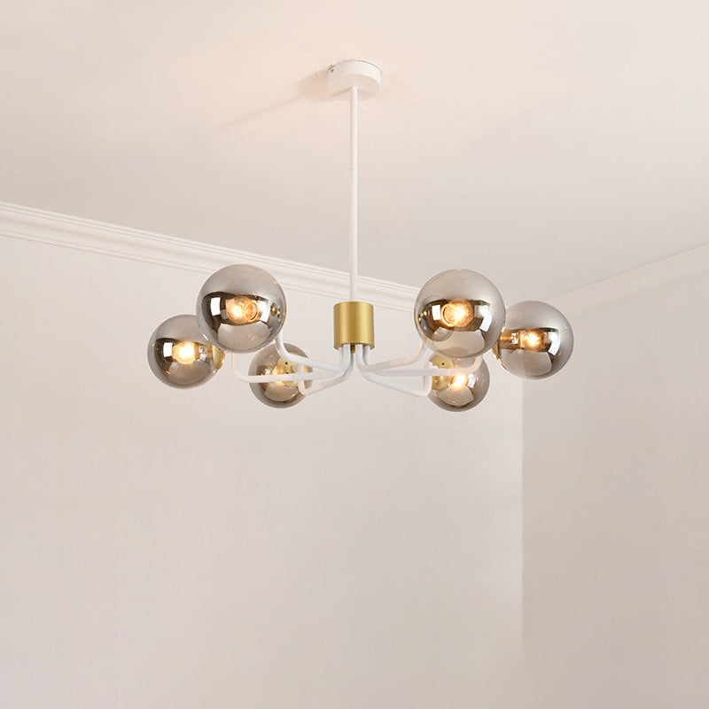 Gray Glass Chandelier Lighting Fixture Modern Chandelier Pendant Light for Living Room