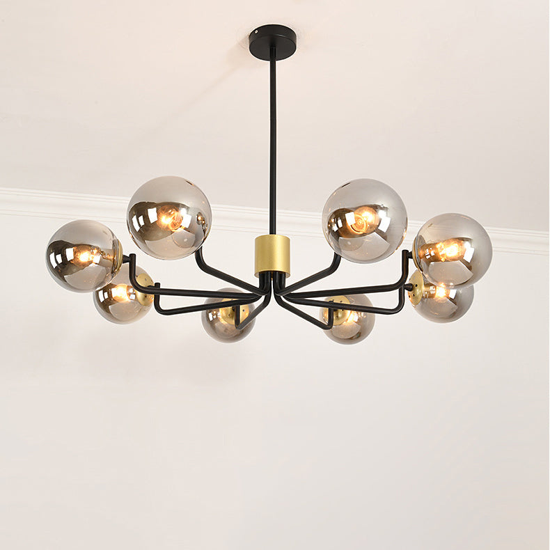 Gray Glass Chandelier Lighting Fixture Modern Chandelier Pendant Light for Living Room