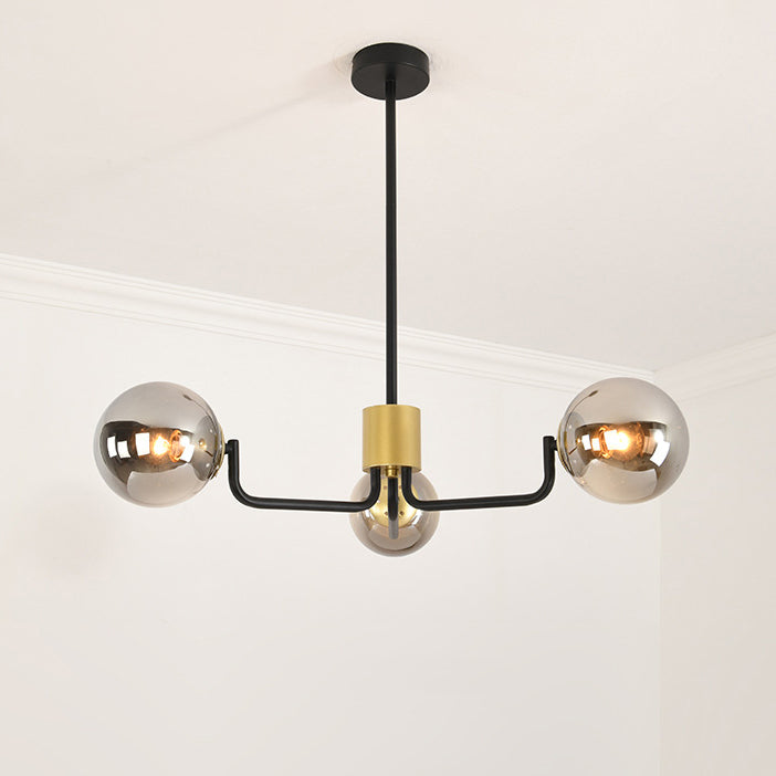 Gray Glass Chandelier Lighting Fixture Modern Chandelier Pendant Light for Living Room