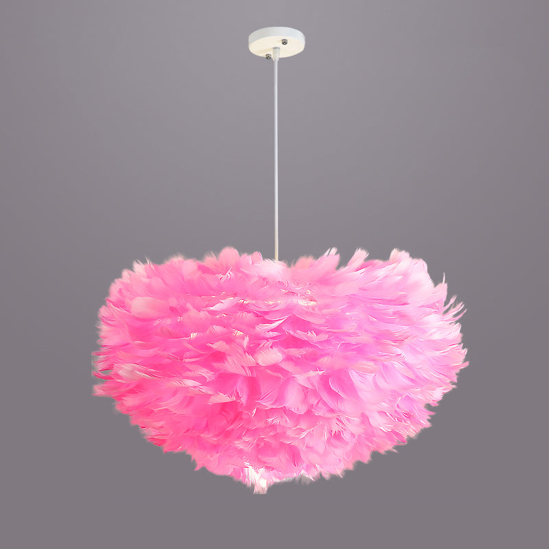 Lampe pendentielle en plumes