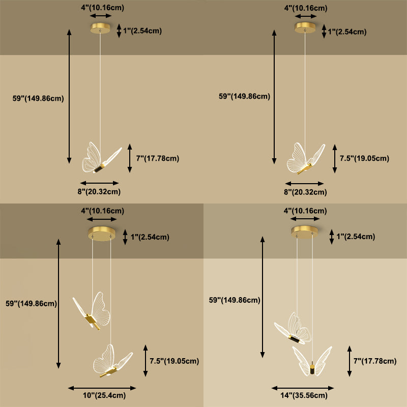 LED Butterfly Schatten Anhänger Kronleuchter nordisch Luxusstil Schmetterlingsleuchte für Wohnzimmer