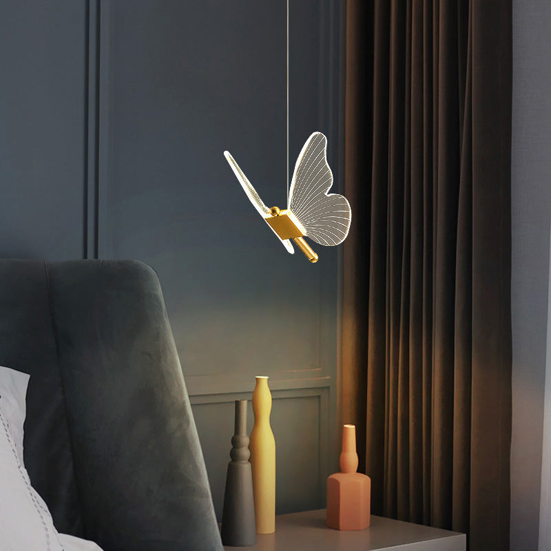 Nordischer Luxusstil Schmetterling Leuchte LED -Schlafzimmer Schmetterling Anhänger Kronleuchter